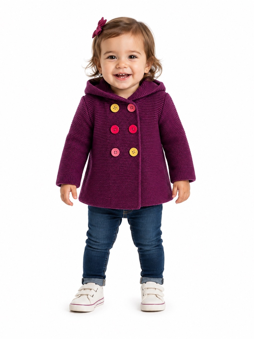 First Impressions Play Hooded Knit Sweater Coat | 24 Months